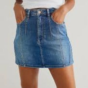Free People Quiet Chaos jean skirt